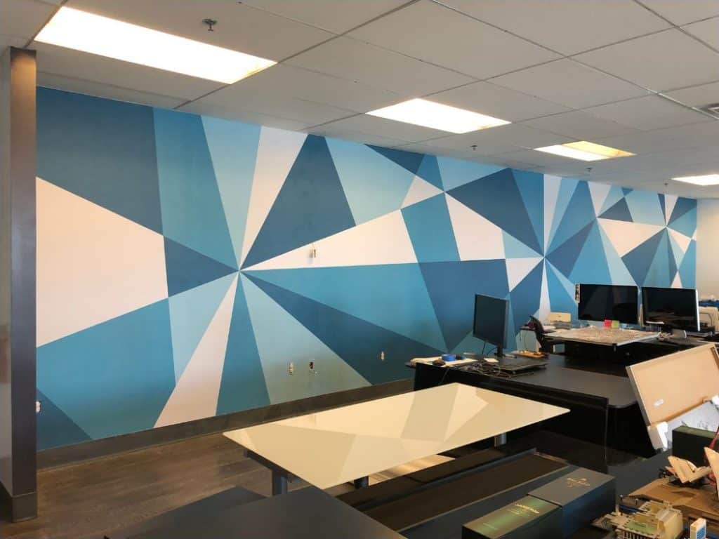 wall with large vinyl decal.